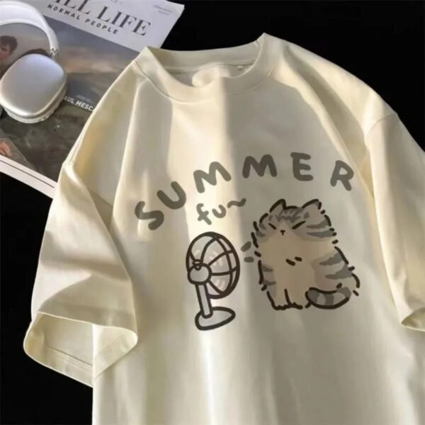 Victoria T-shirt Cotton Girls Sleeve Korean Kpop Clothes Casual Oversized - Image 4
