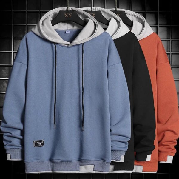 Men Hoodies Sweatshirt Casual Fashion Clothes Mens Korean Harajuku Hip Hop Pullover Hooded Streetwear  Loose Large Size 4XL - Image 3