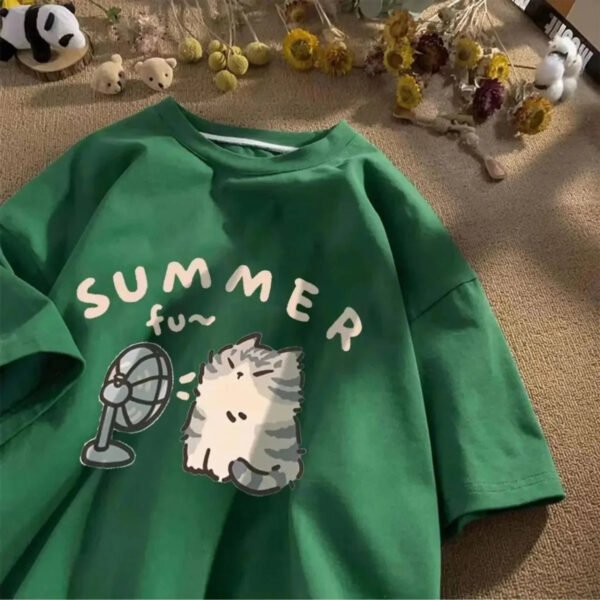Victoria T-shirt Cotton Girls Sleeve Korean Kpop Clothes Casual Oversized - Image 6