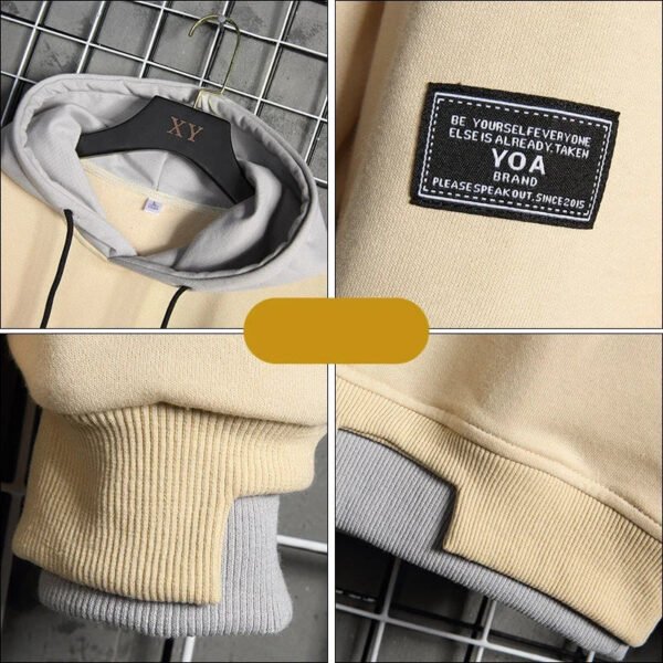 Men Hoodies Sweatshirt Casual Fashion Clothes Mens Korean Harajuku Hip Hop Pullover Hooded Streetwear  Loose Large Size 4XL - Image 4