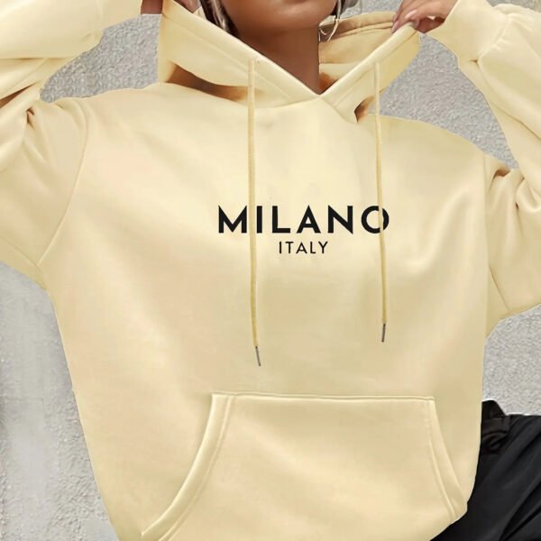 Milano Print Kangaroo Pocket Hoodie – Casual Long Sleeve hoodie  for Women - Image 7